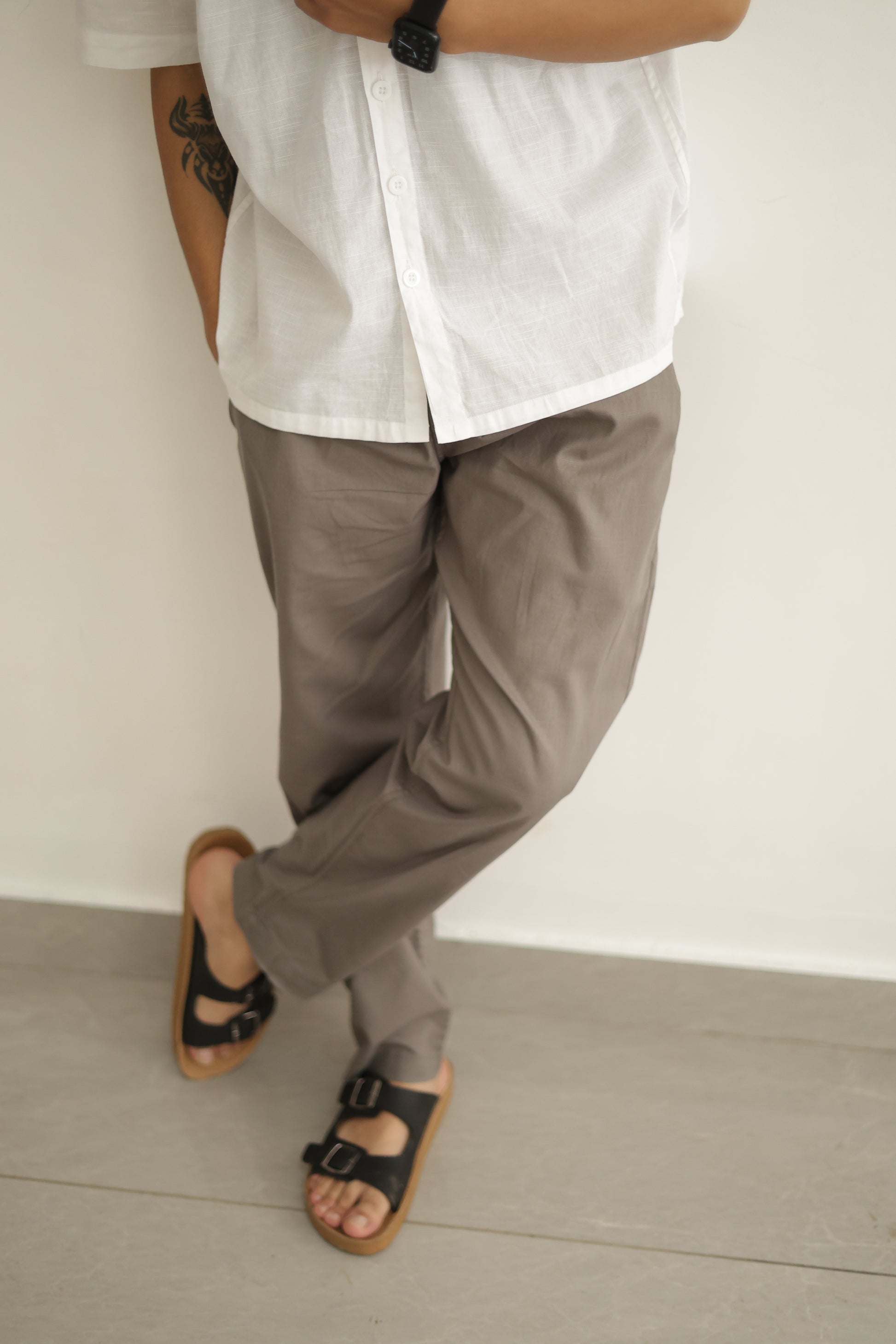 GREY LINEN PANTS