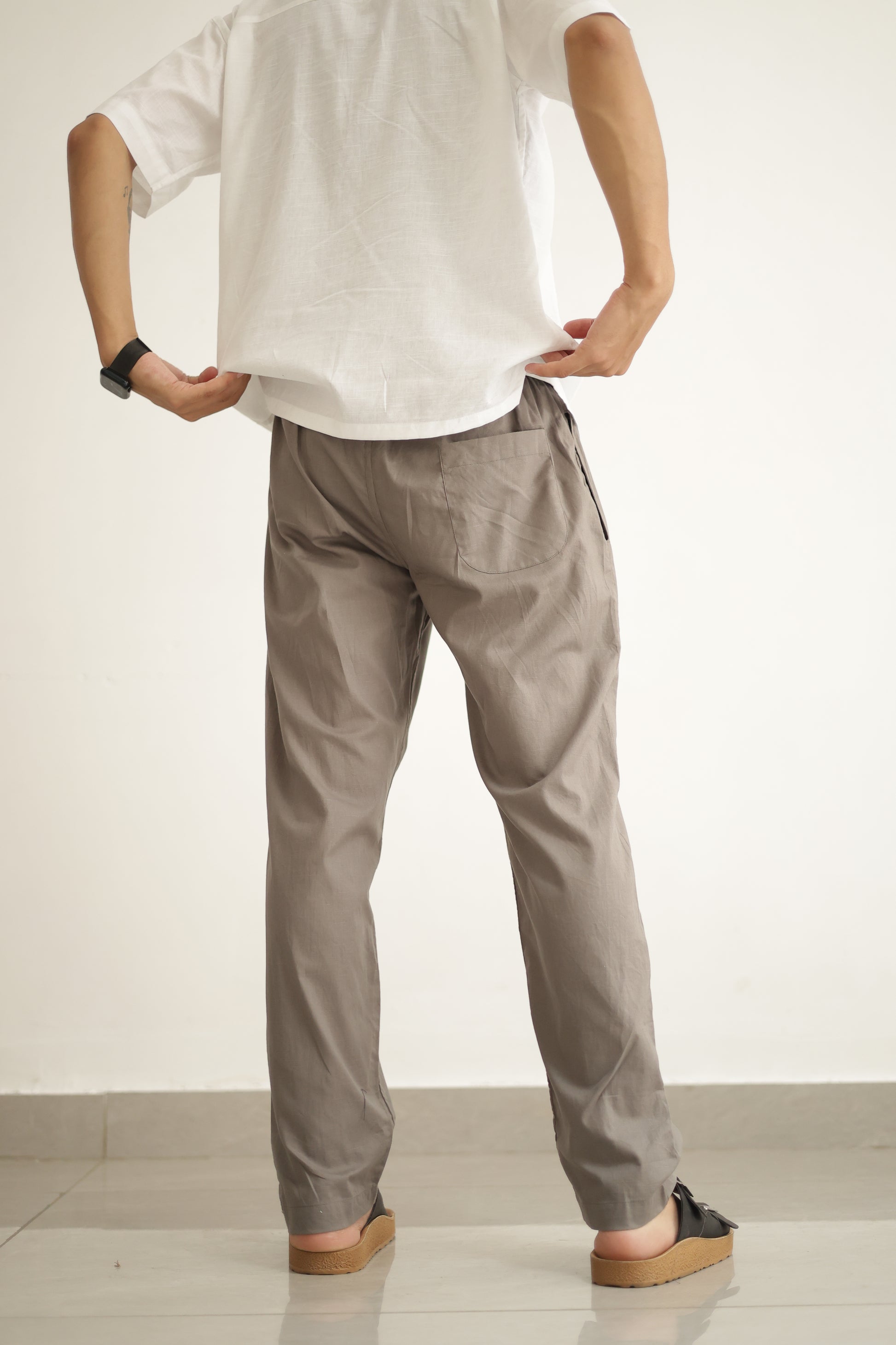 GREY LINEN PANTS