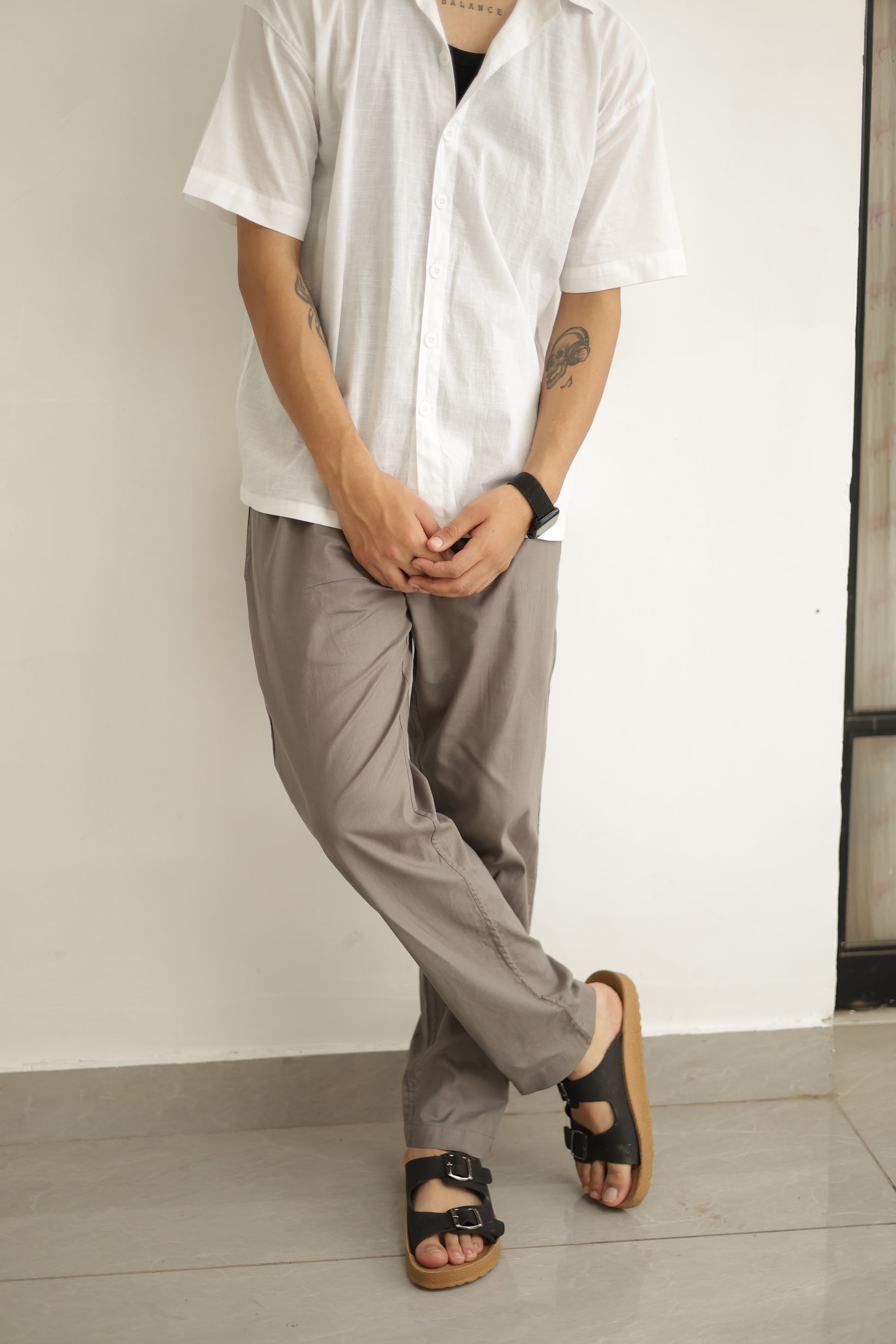 GREY LINEN PANTS