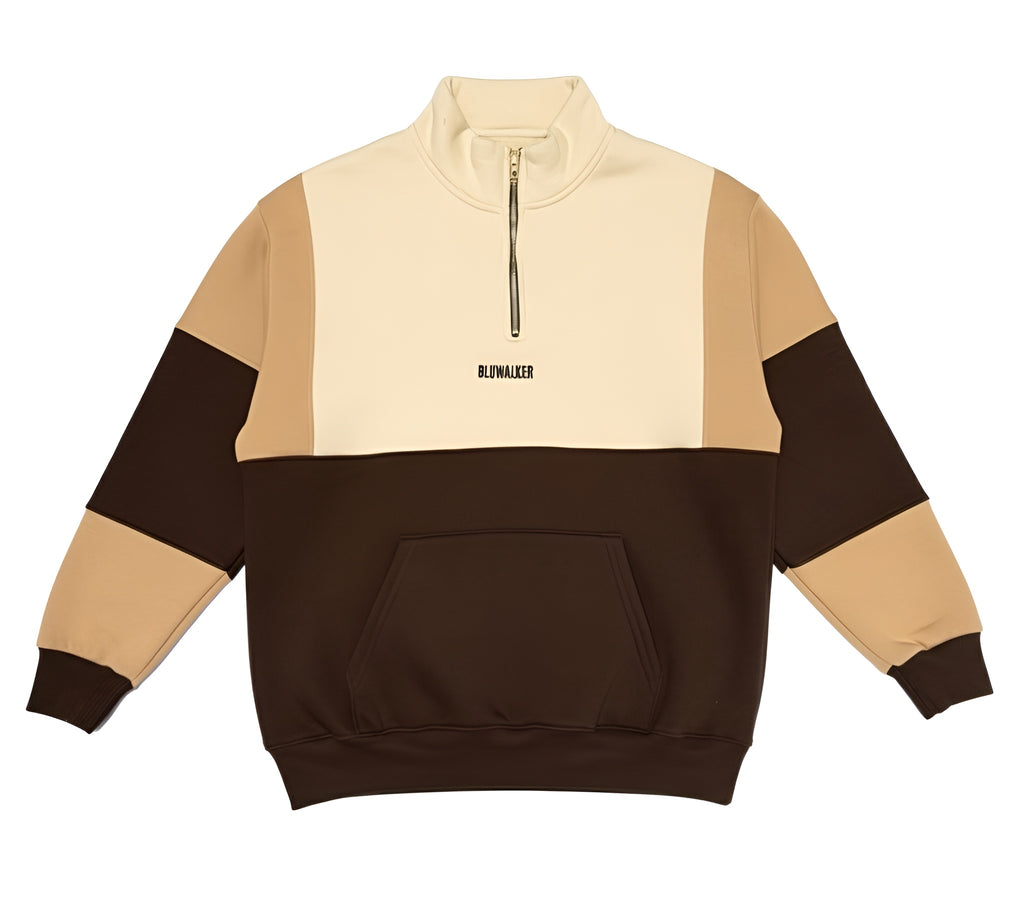 Tri-Colour Quarter Zip Sweatshirt – 390 GSM Cotton Fleece