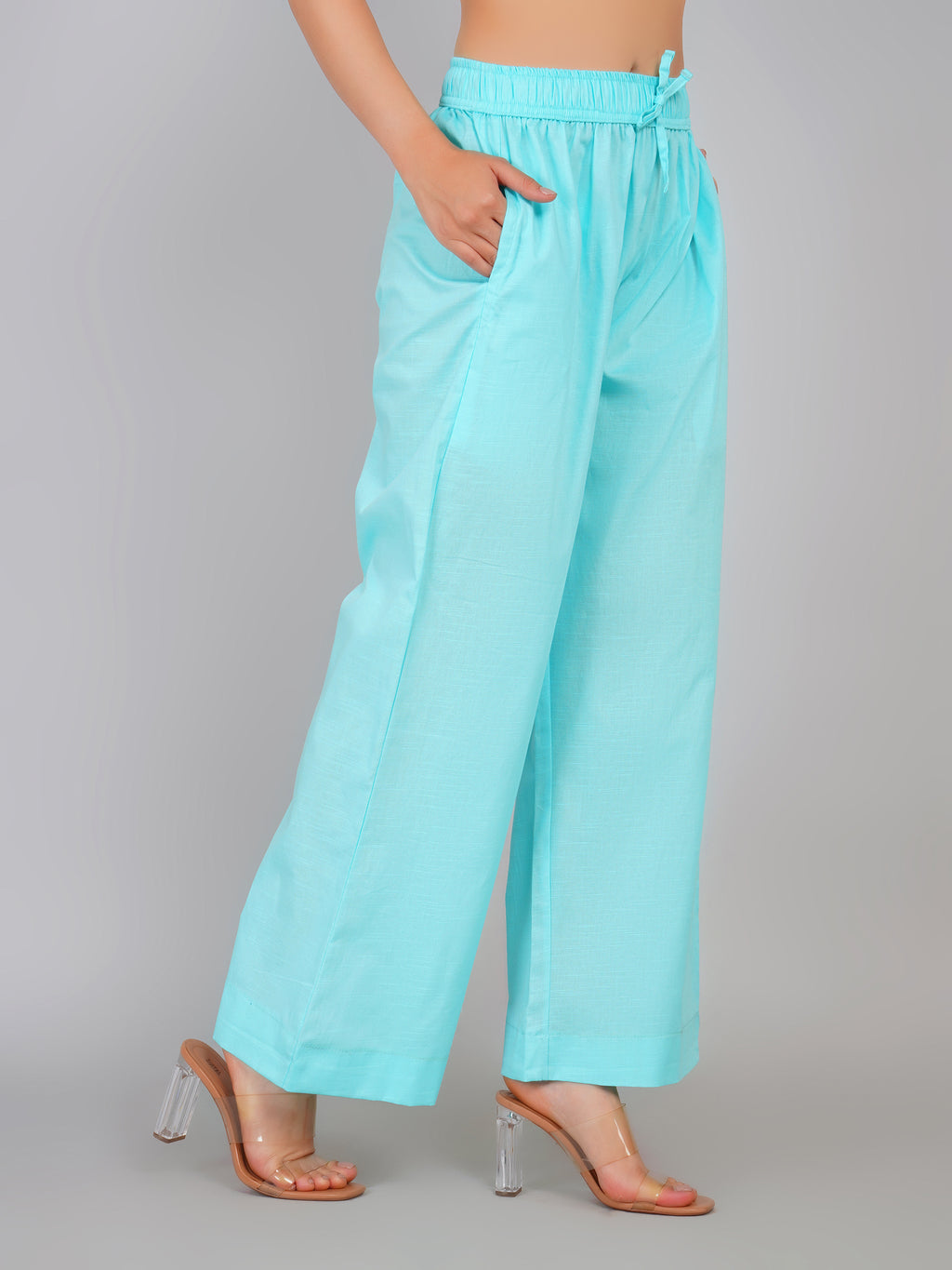 SKY BLUE LINEN CREST PANT